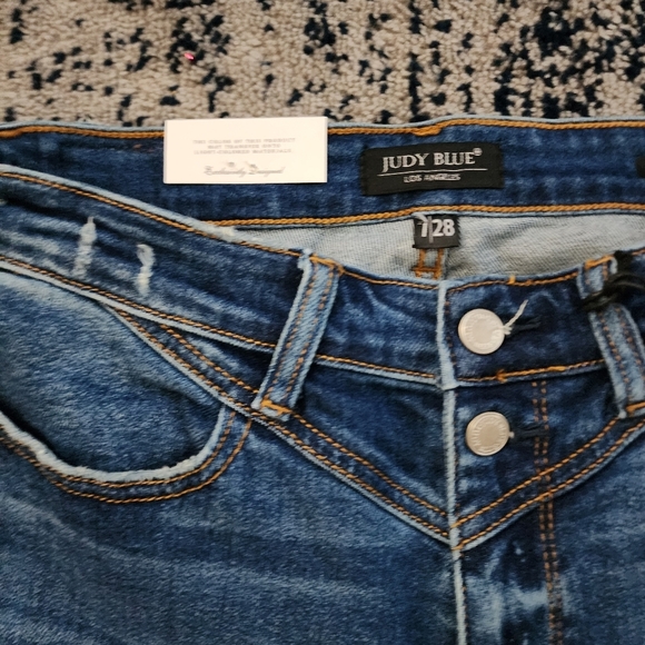 NWT Judy Blue Women's jeans style JB82329DK Size 7/28 front yoke dark wash - Picture 3 of 9